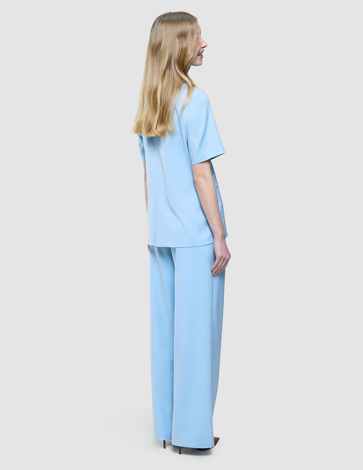 Women Skye Short Sleeved Blazer Blue Haze
