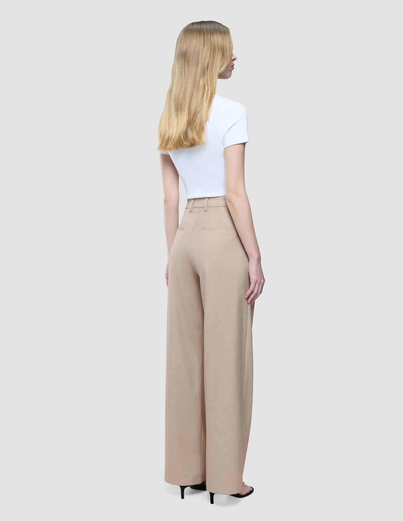 Women's Skye Pants Wide Sandy Beige Melange