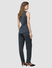 Skye Set Charcoal Melange Long Vest and Tapered Pants