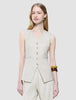 Women's Skye Long Vest Sandy Beige Melange