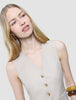 Women's Skye Long Vest Sandy Beige Melange