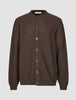 Structured Knit Cardigan Dark Brown