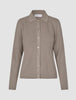 Women Structured Polo Long Sleeve Dark Sand