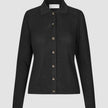 Women Structured Polo Long Sleeve Black