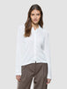 Women Structured Polo Long Sleeve Off White