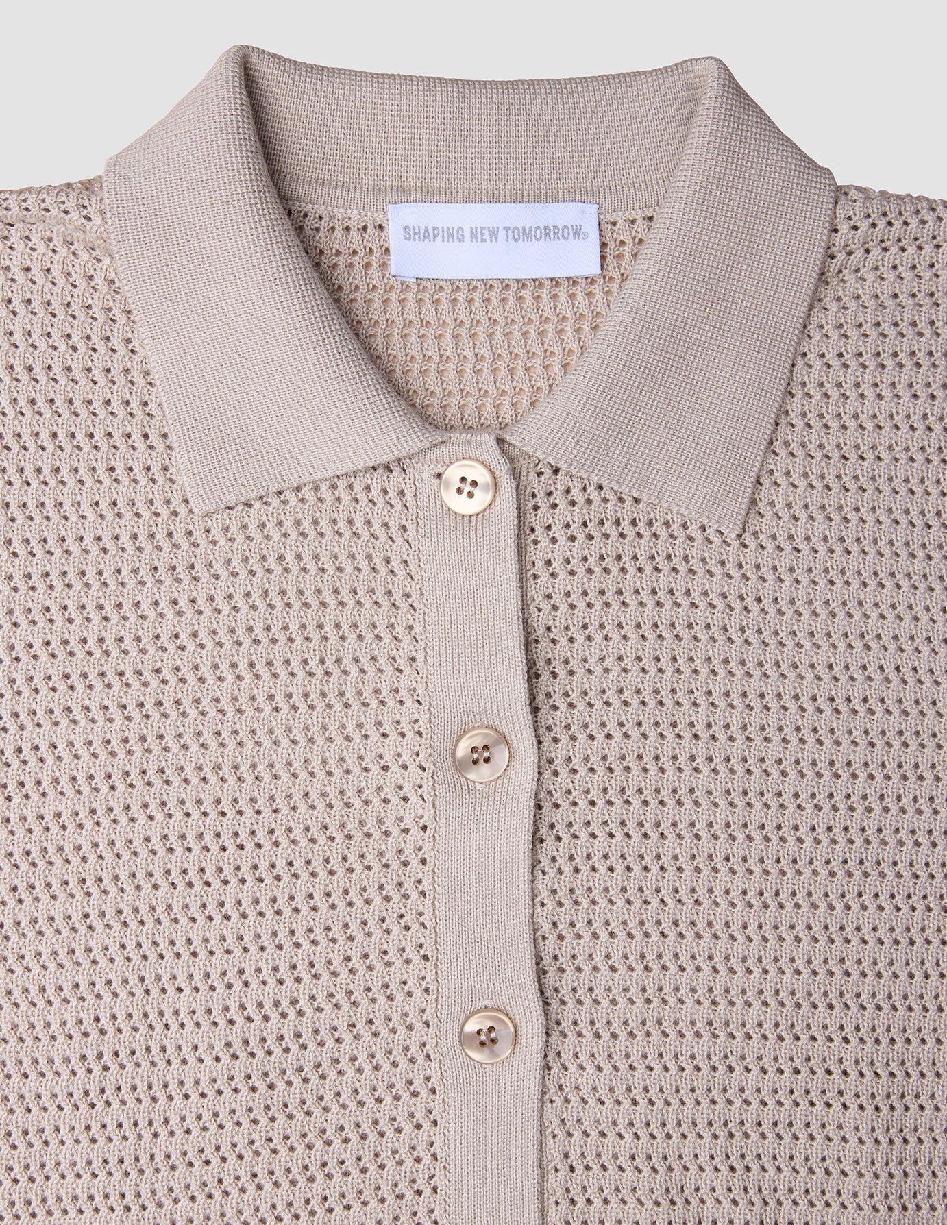 Women Structured Polo Sandy Beige