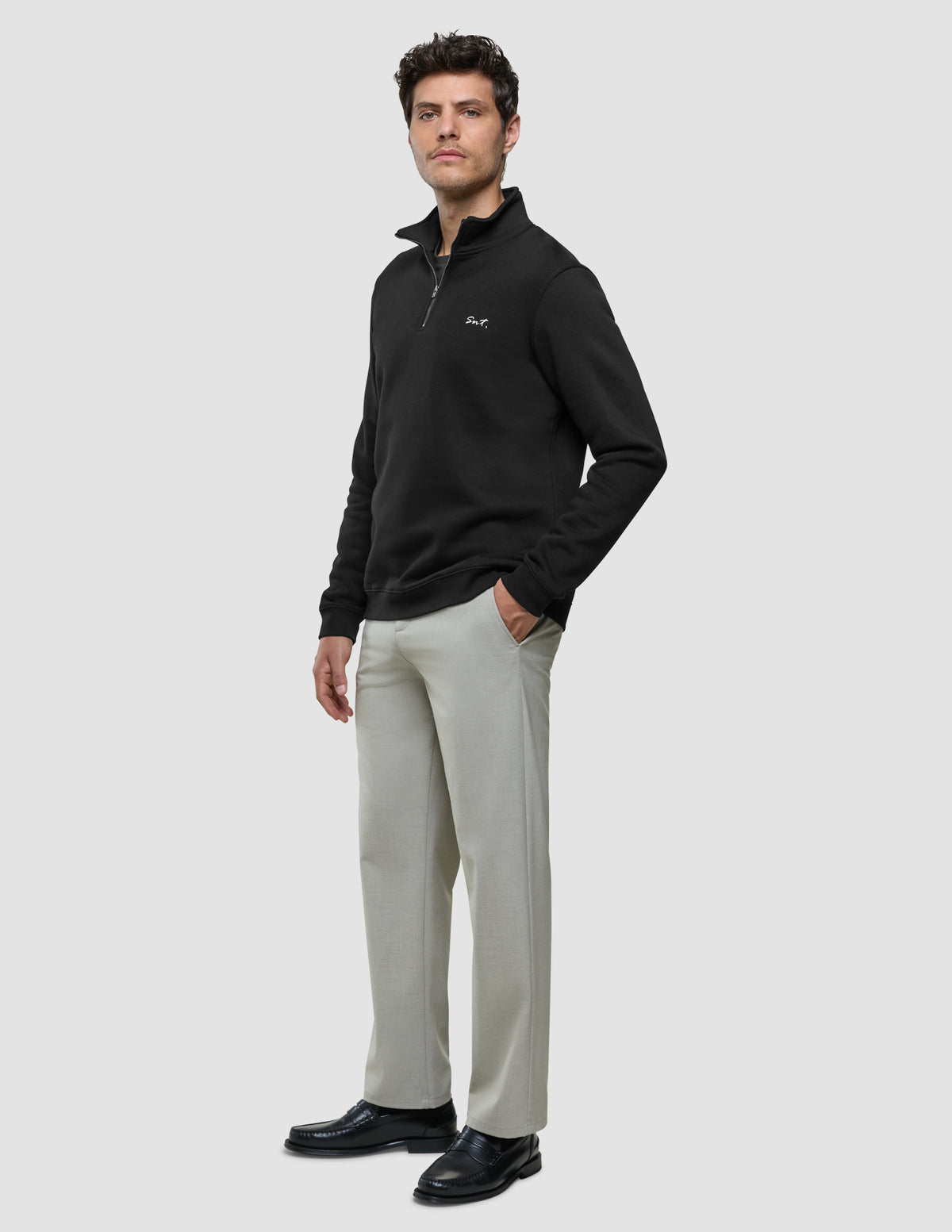 Sweat Half Zip Black