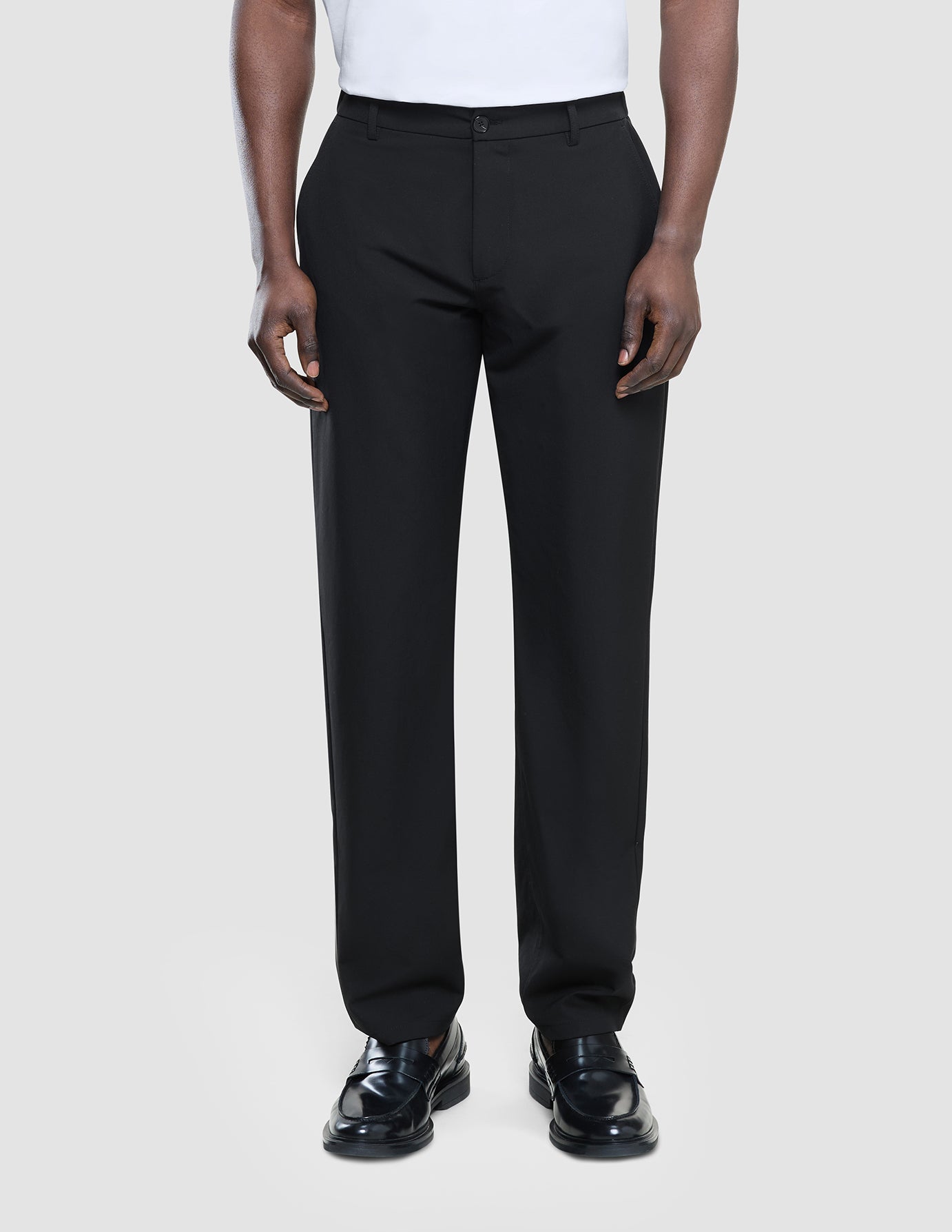 Tech Linen Elastic Pants Black