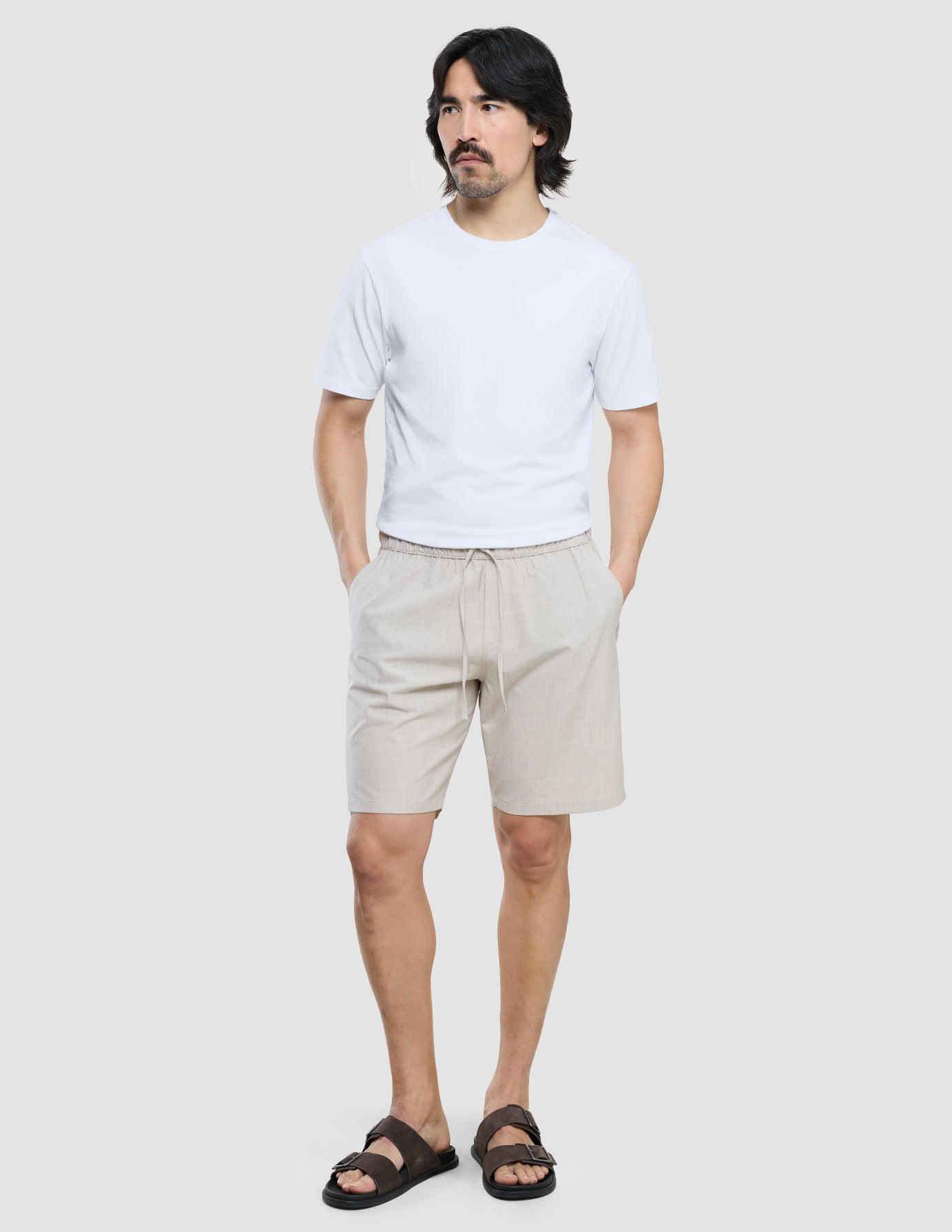 Tech Linen Elastic Shorts Sandshell