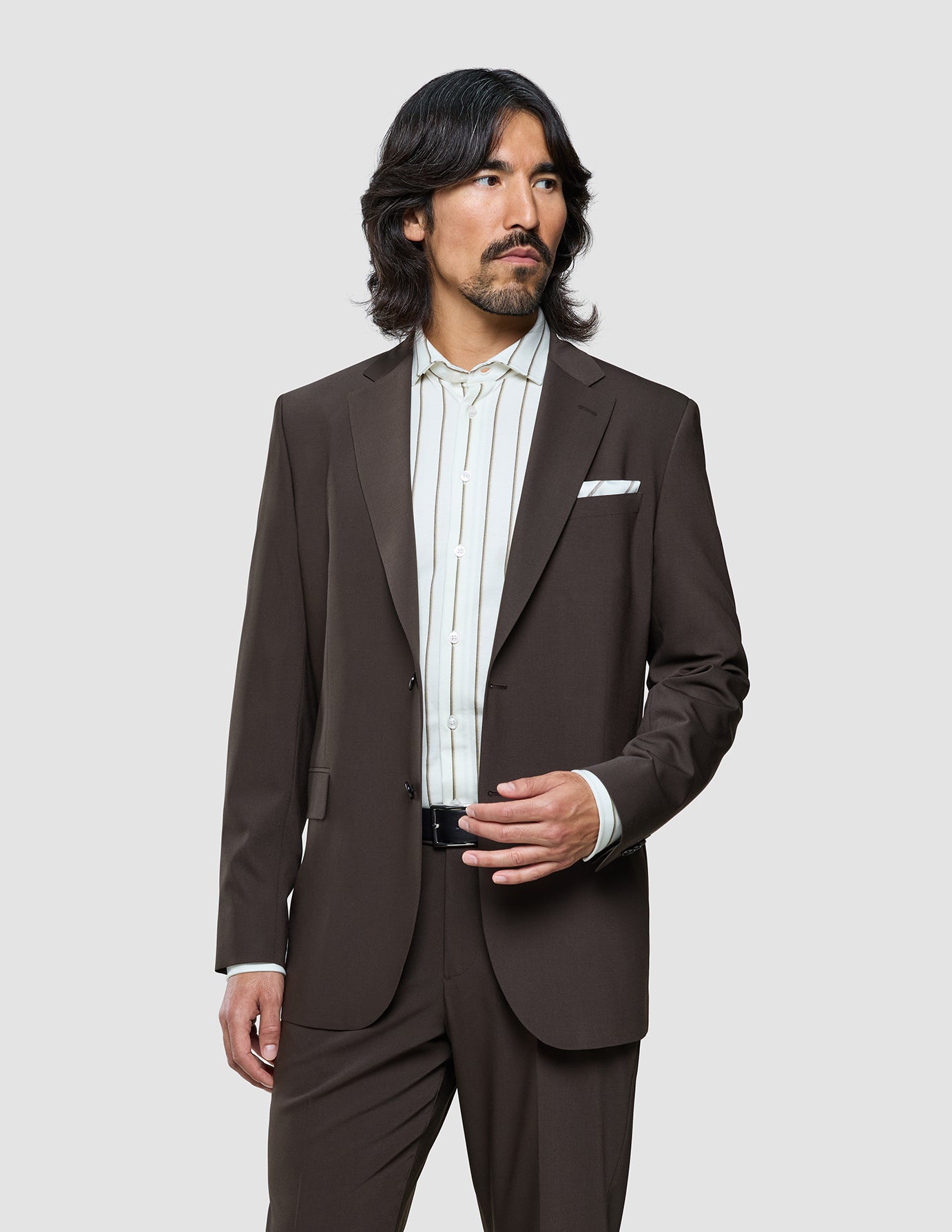 Tech Wool Blazer Dark Cocoa Brown Regular