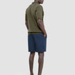 V-Neck Knit Short Sleeve Polo Green Night