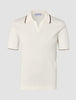 V-Neck Knit Short Sleeve Polo White