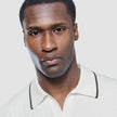 V-Neck Knit Short Sleeve Polo White
