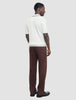 V-Neck Knit Short Sleeve Polo White