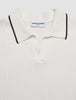 V-Neck Knit Short Sleeve Polo White