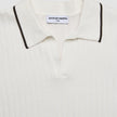 V-Neck Knit Short Sleeve Polo White