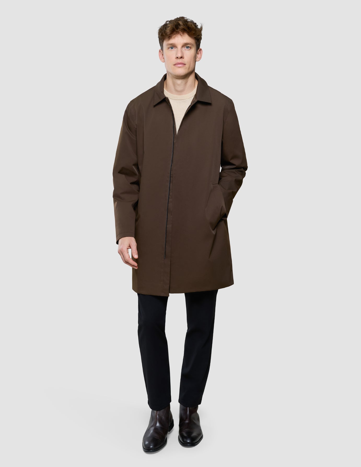 Waterproof Trench Coat Dark Brown