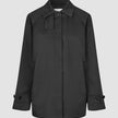 Women Waterproof Trench Coat Short Black