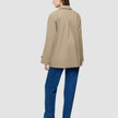 Women Waterproof Trench Coat Short Sand Grain