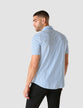 Classic Short-Sleeved Twill Shirt Light Blue Stripes