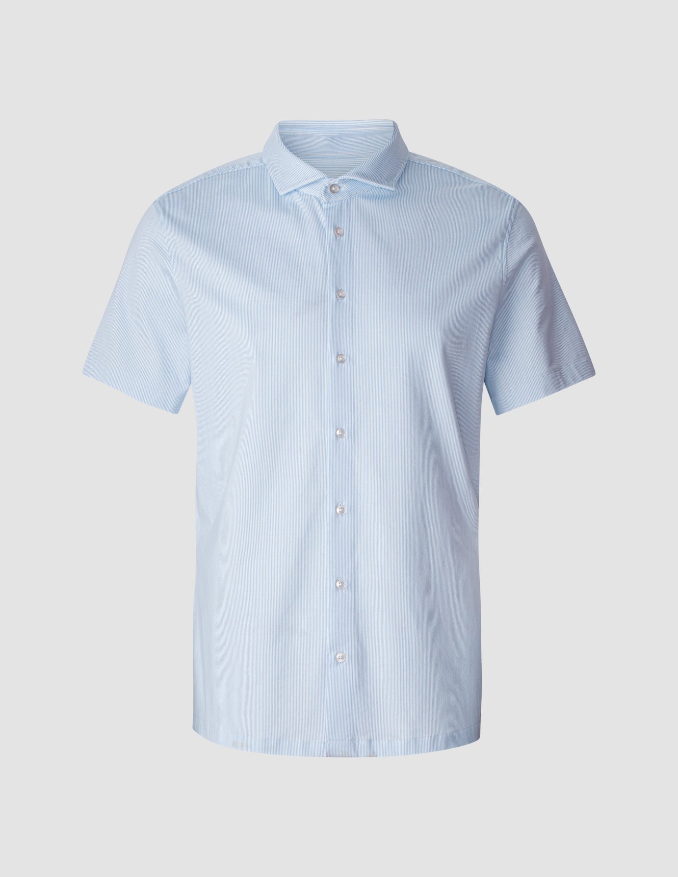 Classic Short Sleeve Shirt Light Blue Stripes