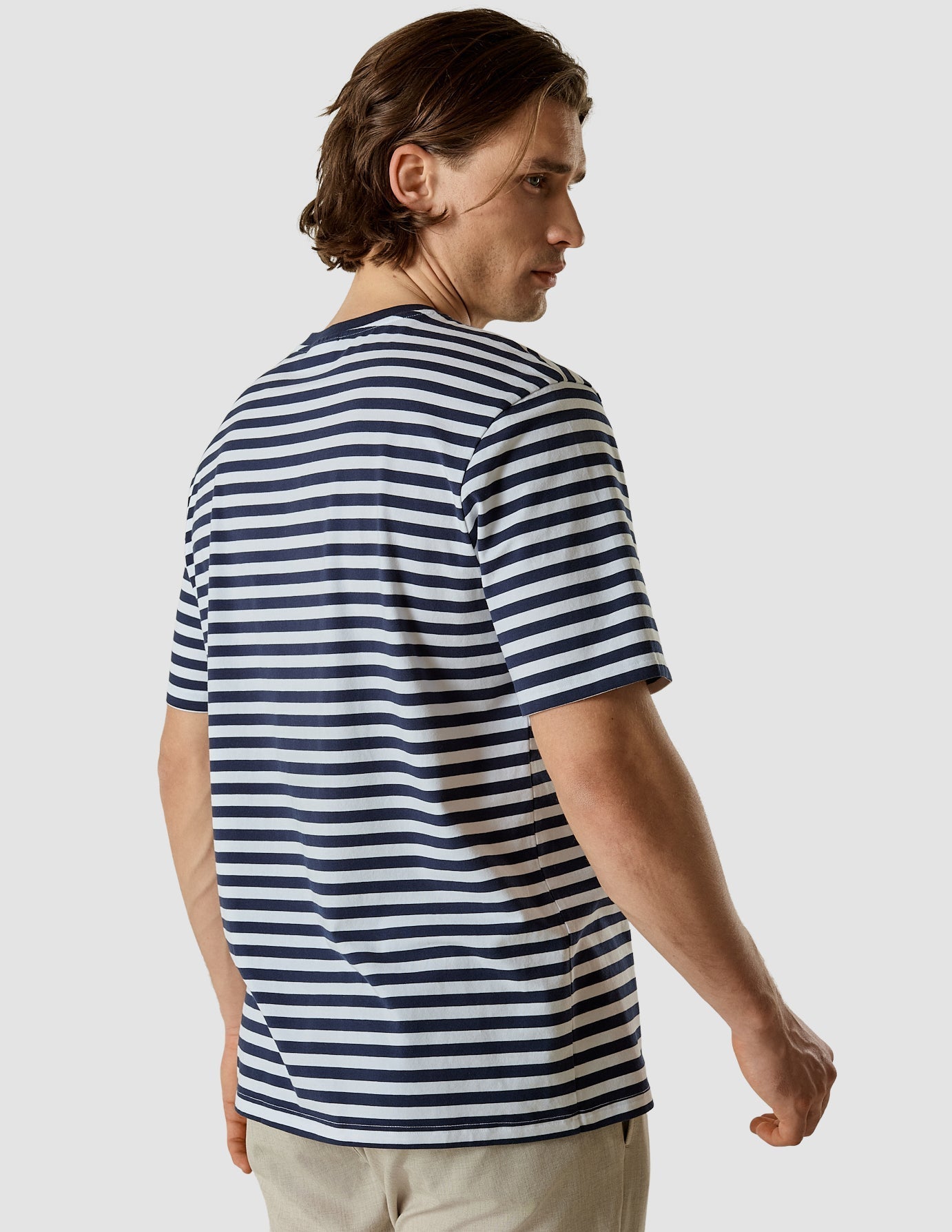 Striped Supima T-Shirt Box Fit Navy | SHAPING NEW TOMORROW