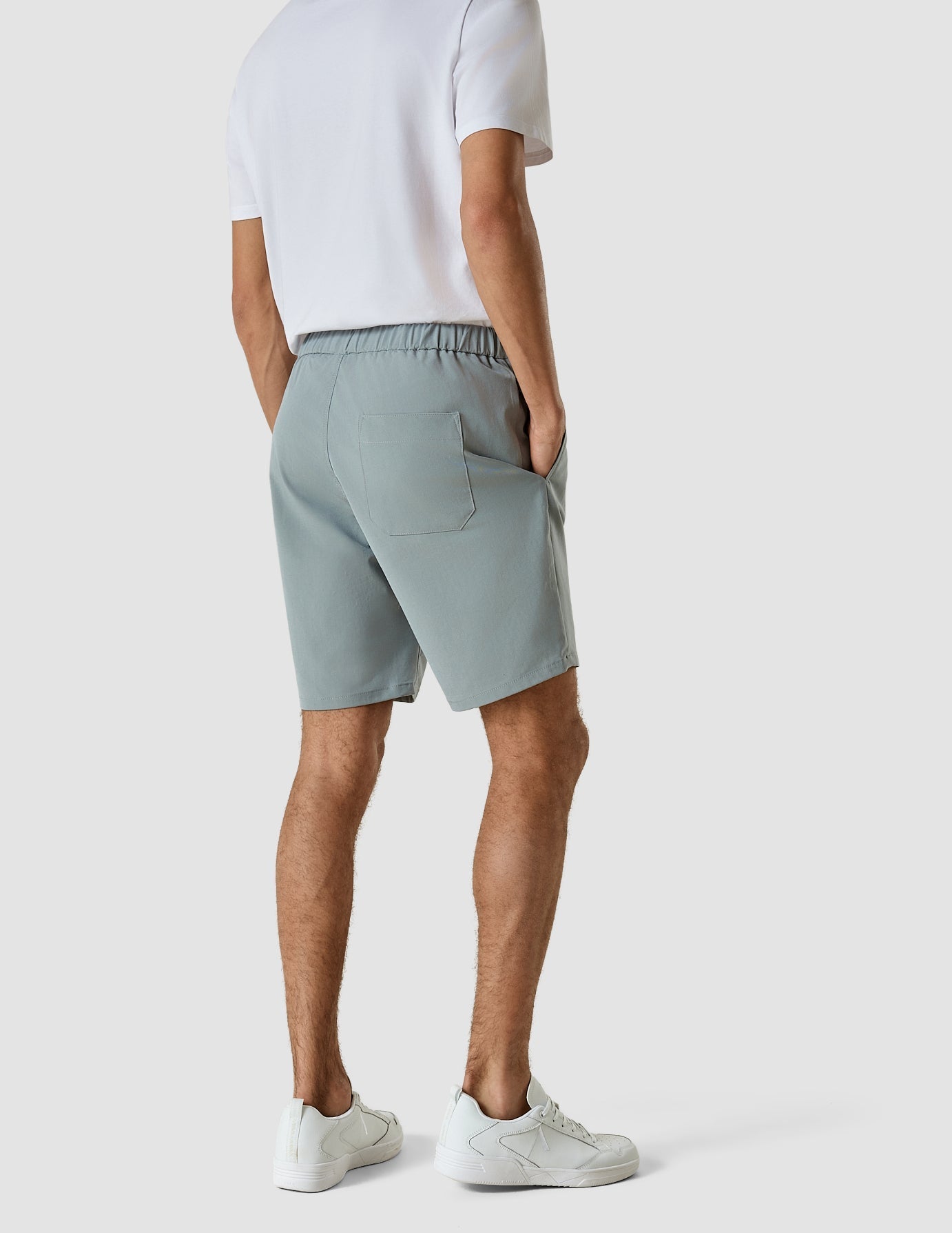 Tech Linen Elastic Shorts Light Blue