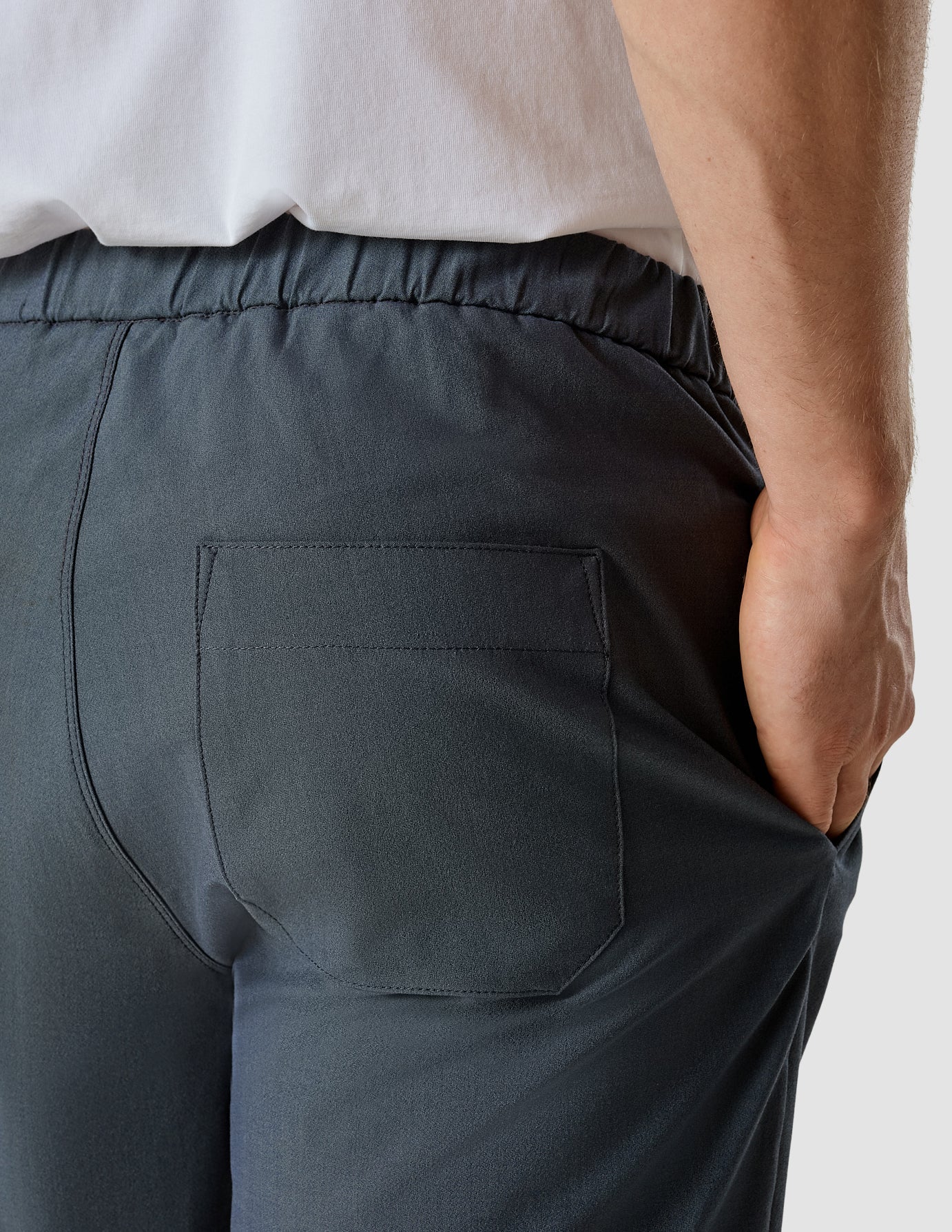 Tech Linen Elastic Shorts Navy