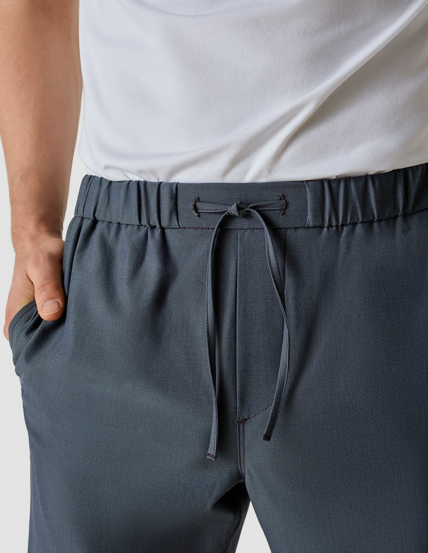 Tech Linen Elastic Shorts Navy