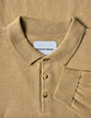 Fitted Knit Polo Long Sleeve Sandstone